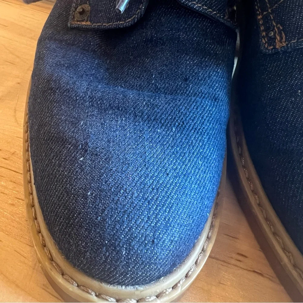 Levi's sz 7.5 Blue Oxford lace up dress Shoes Classic Derby denim Jean loafers